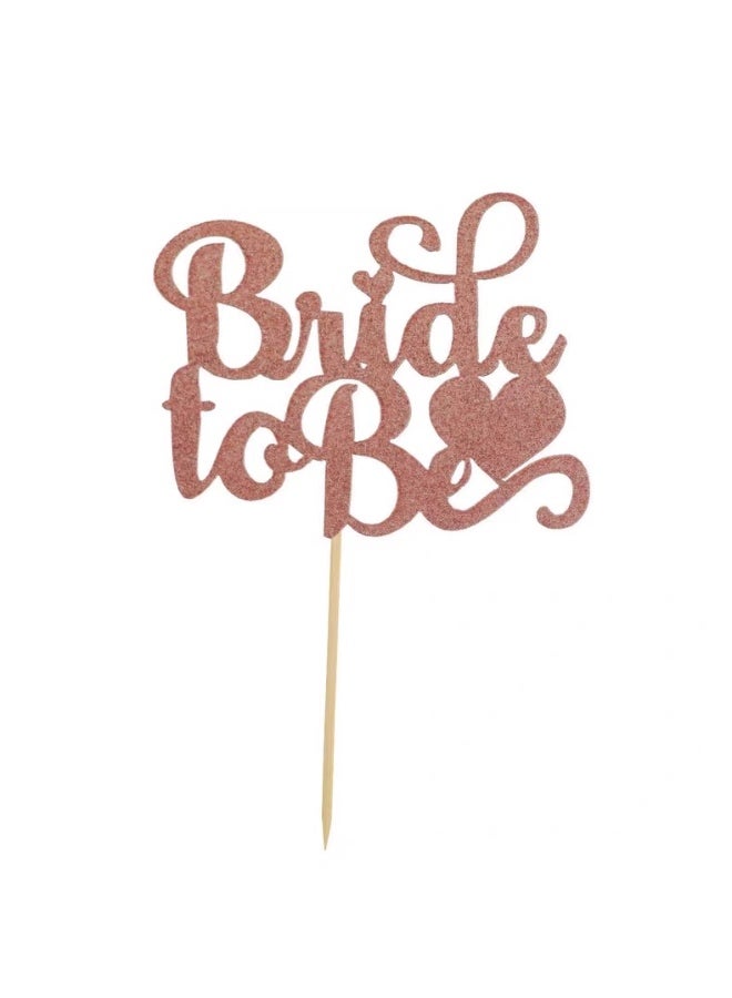 Yallazilla Bride to be Rose Gold Glitter Cake Topper for Bridal Shower or Engagement Party - Image 2